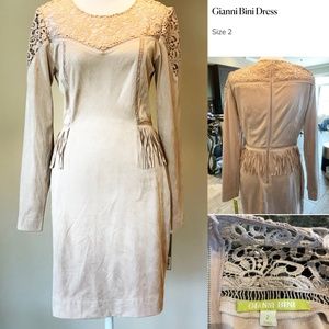 Gianni Bini Western Lace and Suede Dress